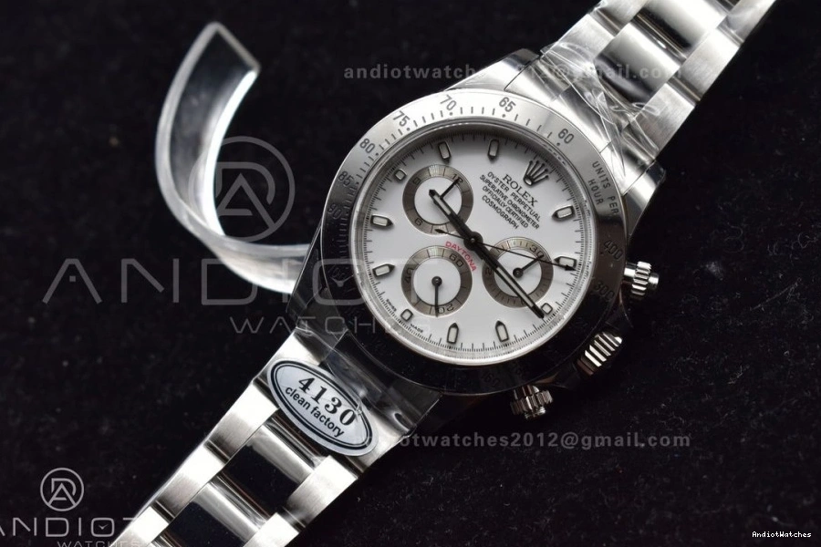 Best Bracelet Daytona QuickDry Case 116520 1:1 SS Dial and 904L 774 V Clean Edition SA4130 White 0401